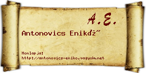 Antonovics Enikő névjegykártya